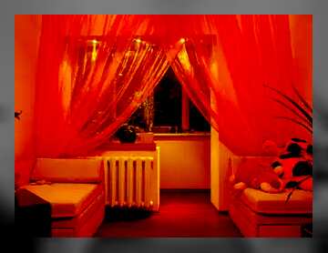 FX №113150 red  curtains window backlight light grey fuzzy border