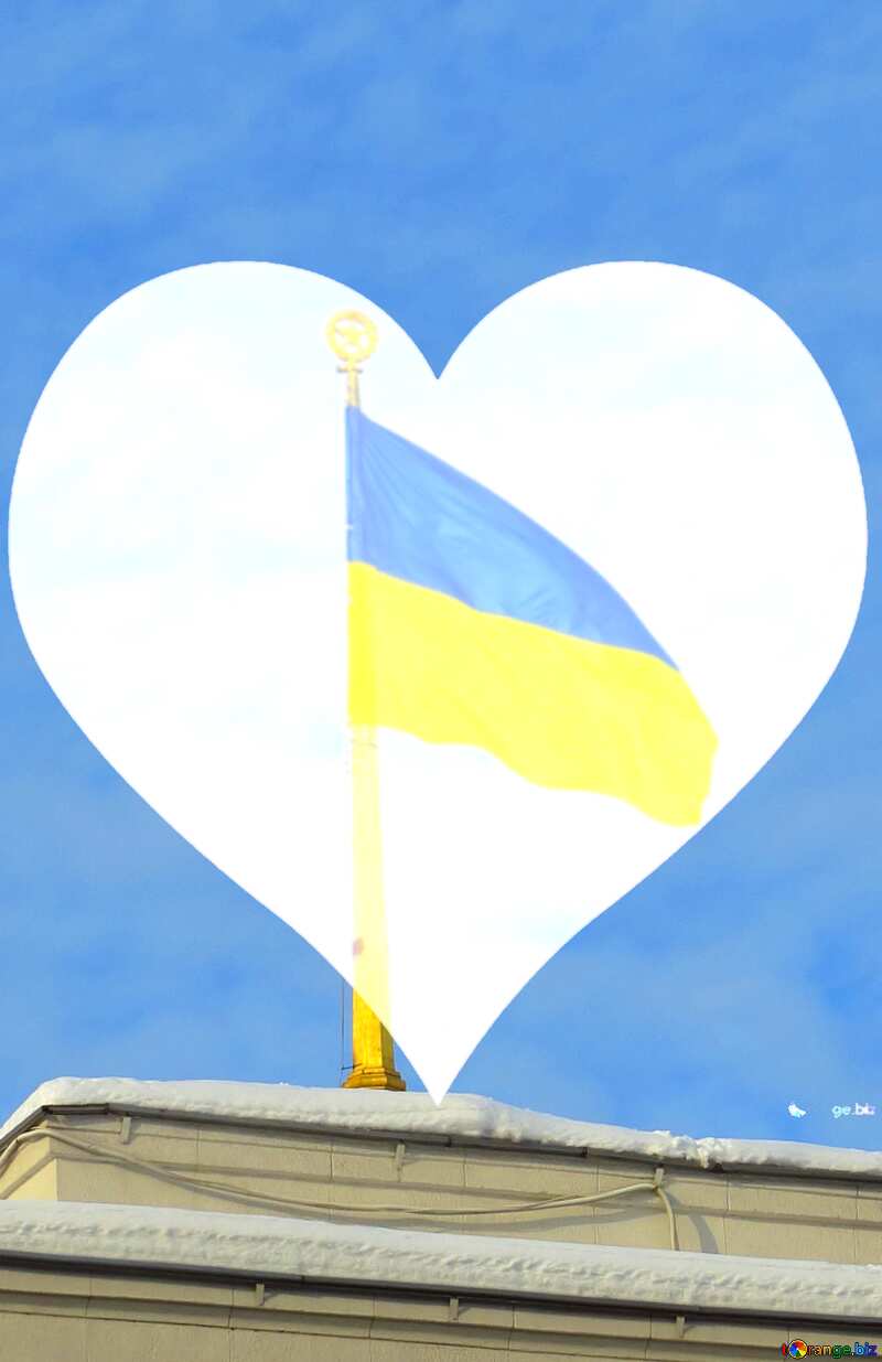 Heart with Ukraine flag №15690