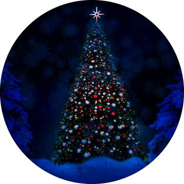 FX №114602 Christmas tree circle frame
