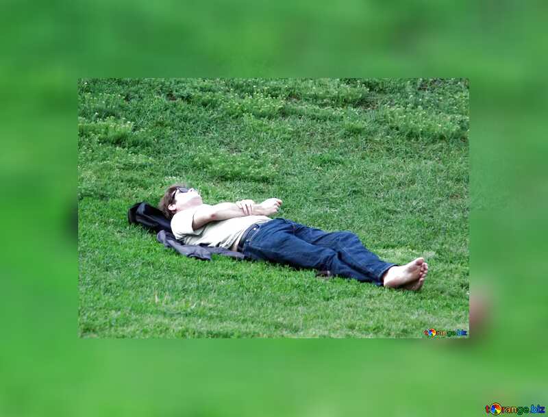 Man lying on the grass №5091