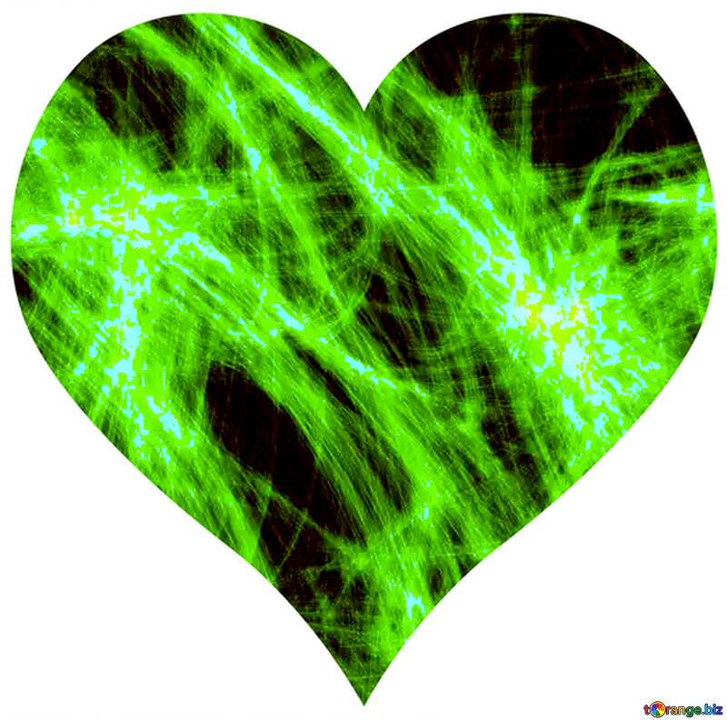 Abstract green heart №40644