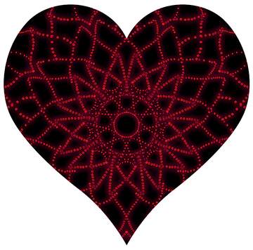 FX №117985 heart with red pattern