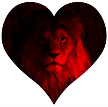 FX №117869 Red lion in heart