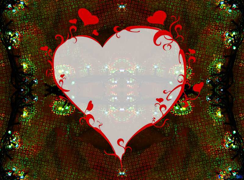 Garland of lights on the wall heart №17922