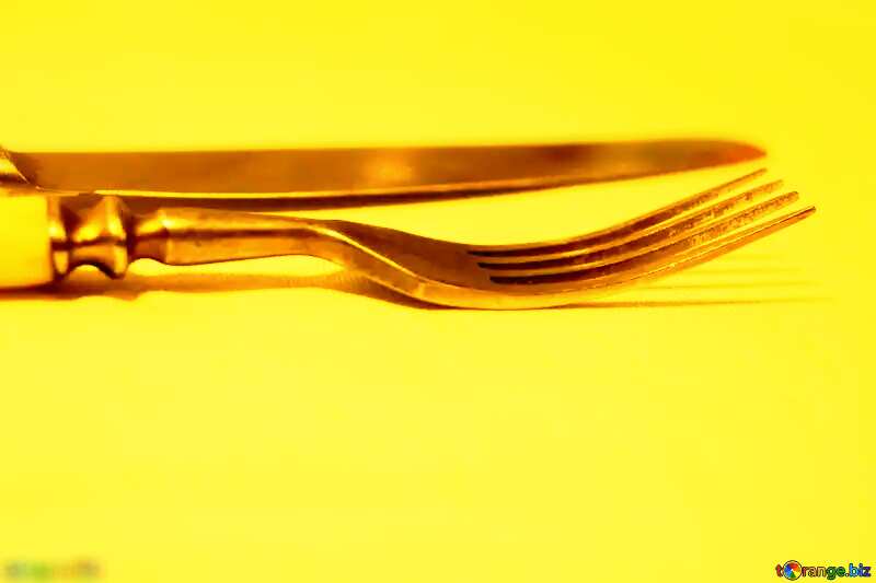 Old fork and knife blank yellow card №940