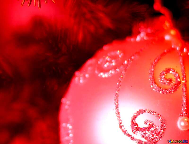 red christmas ball background №18364