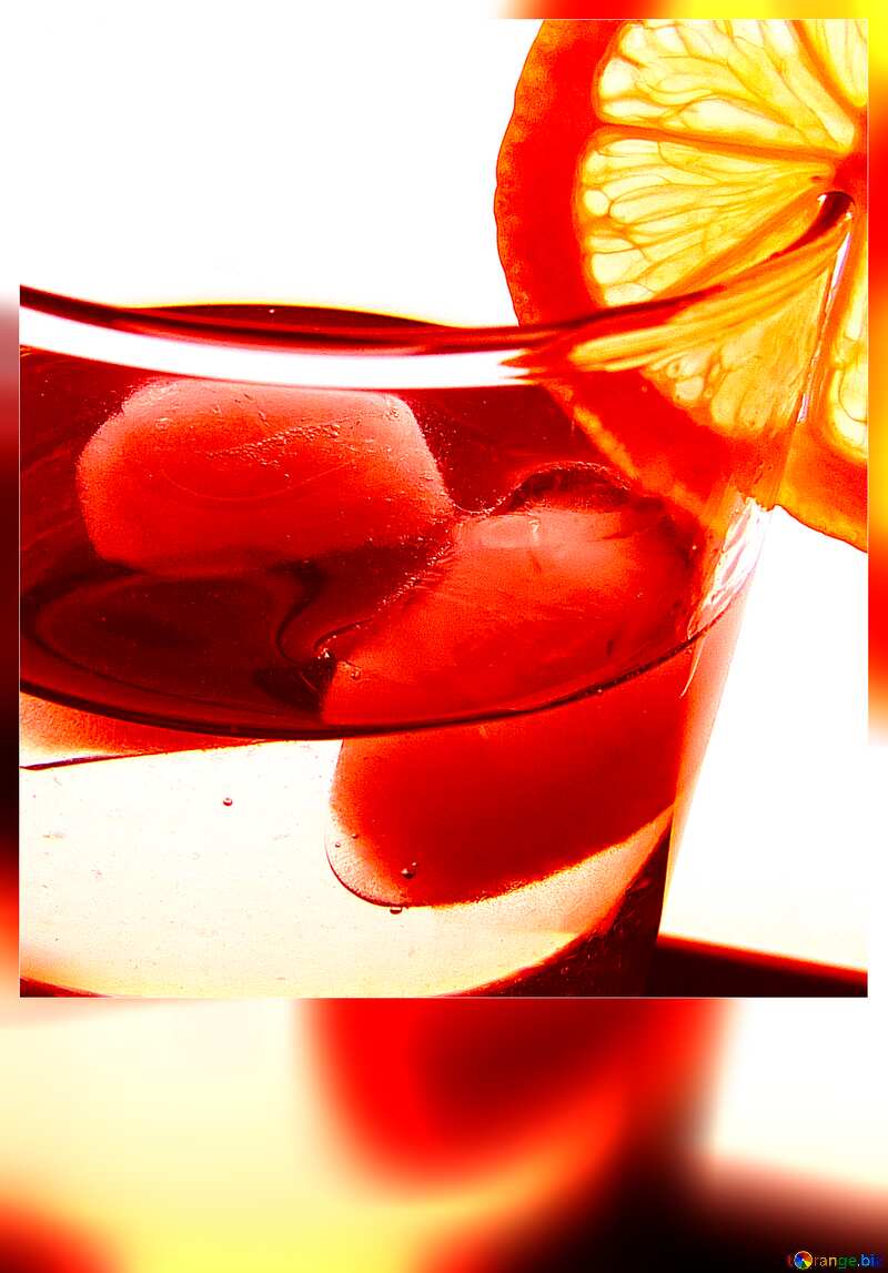 Cocktail with lemon blank card №16129