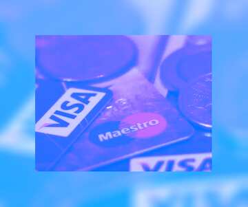 FX №124359 Payment cards blue background