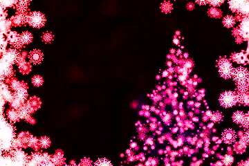 FX №128040 red snowflakes Christmas tree