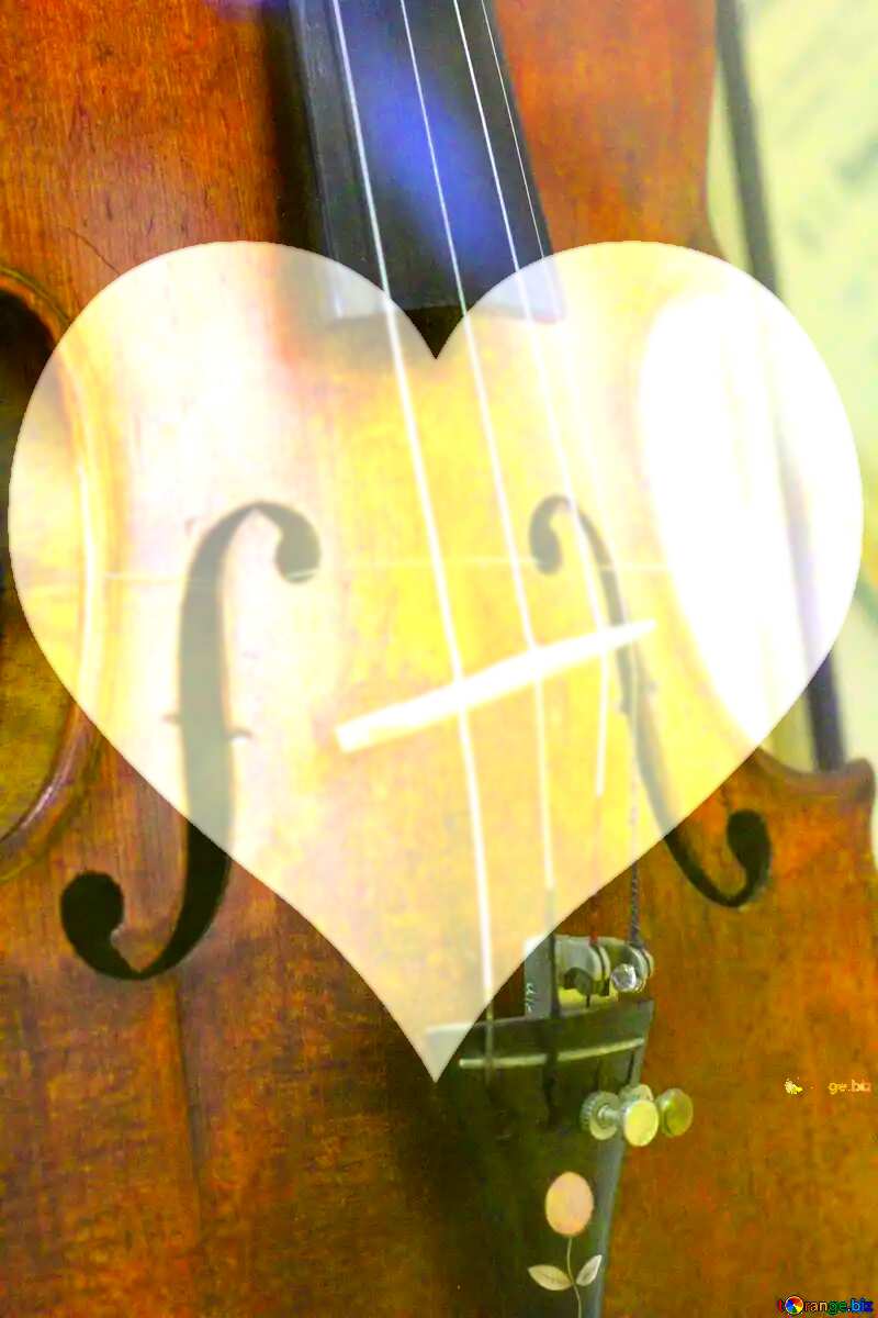 violin love heart template №44203