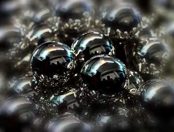 FX №135896 Black bubbles production Christmas balls fabric