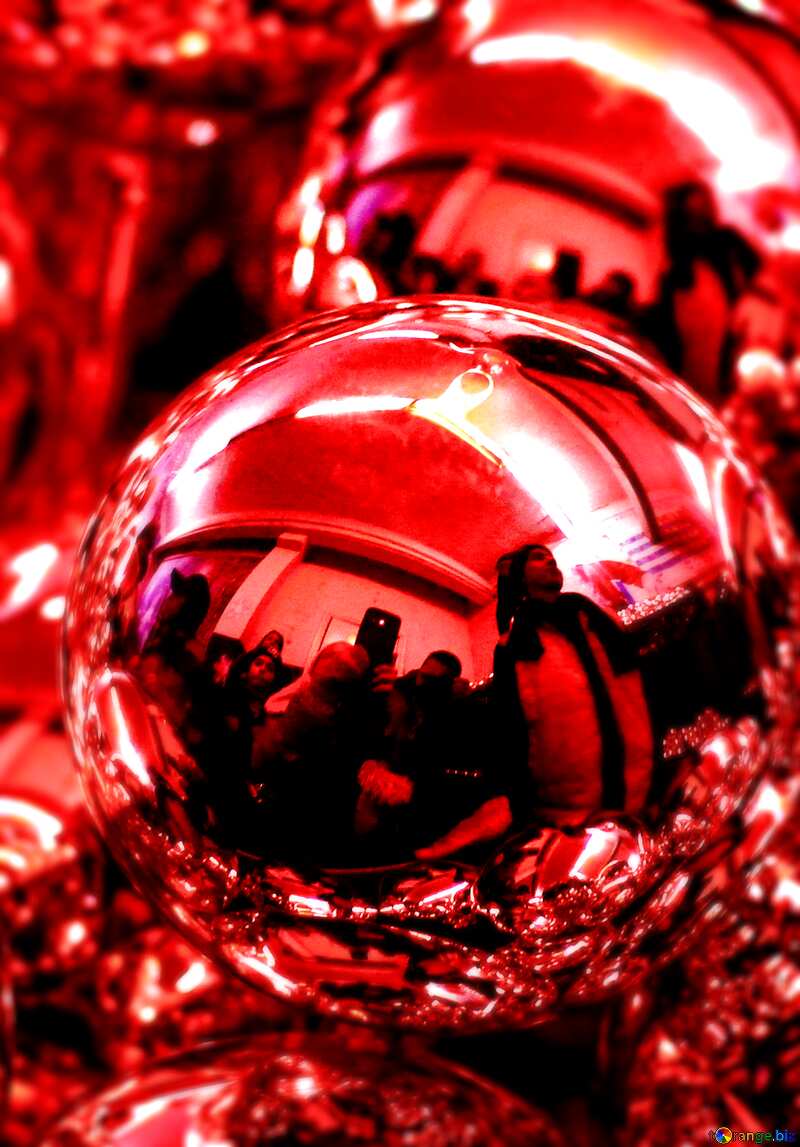 Christmas tree decoration red ball №49478