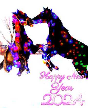 FX №136467 Happy New Year 2024 card with horse