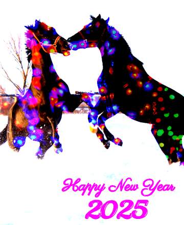 FX №136467 Happy New Year 2025 card with horse