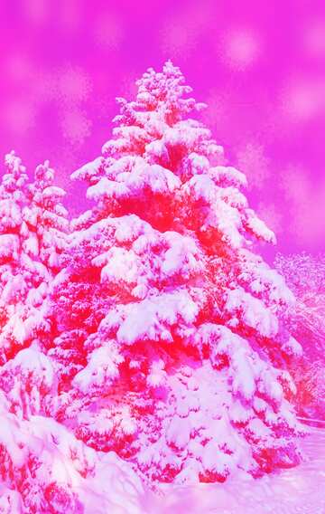 FX №136935 Pink snowy forest