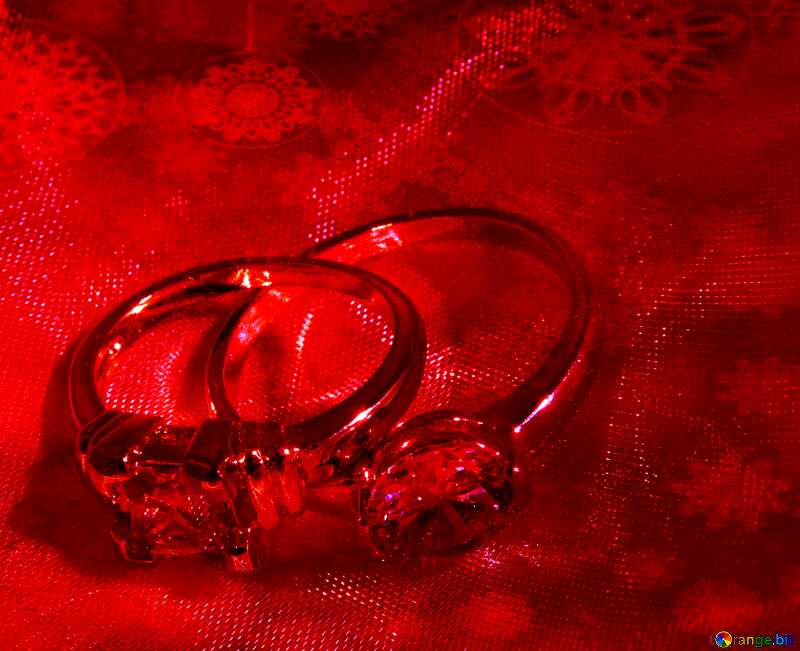 Red Wedding rings background      №18236