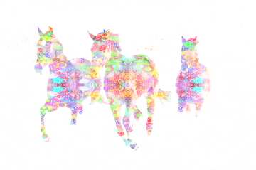 FX №138483 Three horses colorful