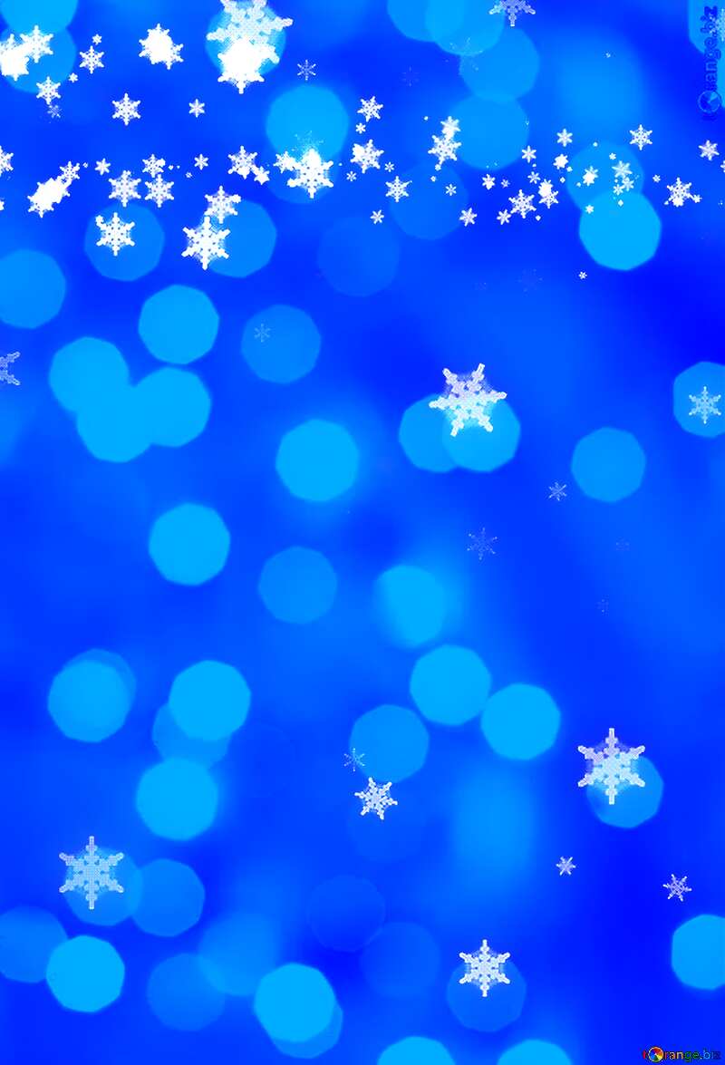 Blue background falling snowflakes     №40011