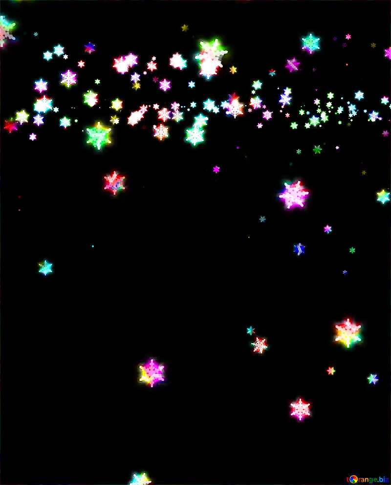 Dark background colorful snowflakes     №40011