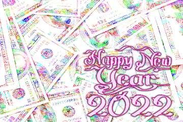 FX №139129 Dollars Happy New Years Card Background