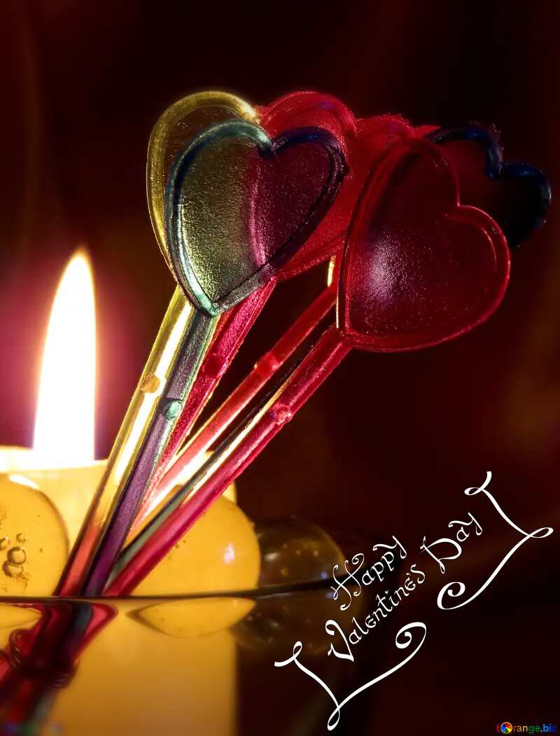Candle with hearts №17486