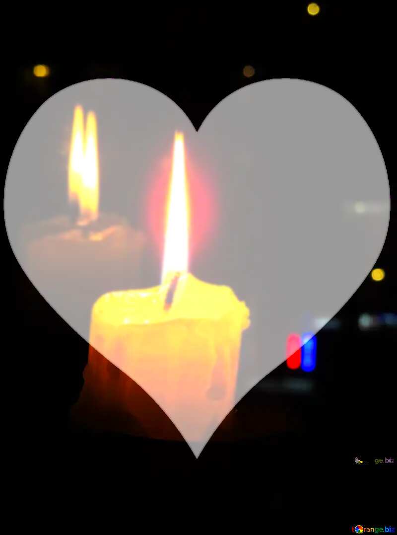 The reflection of the candles in the window love background №17396