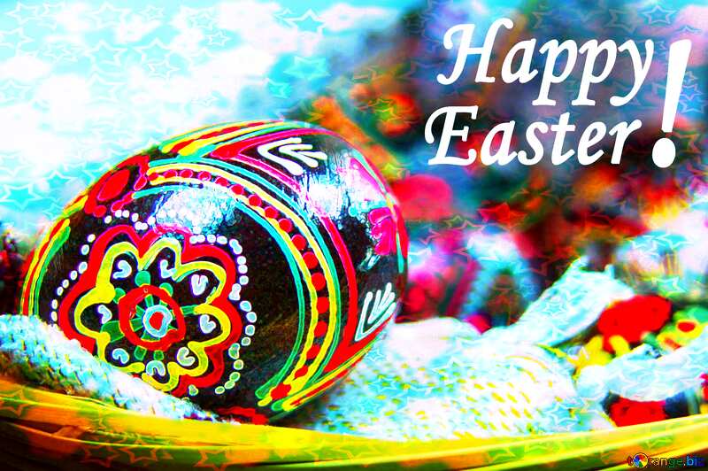Happy Easter card vivid colors №4305