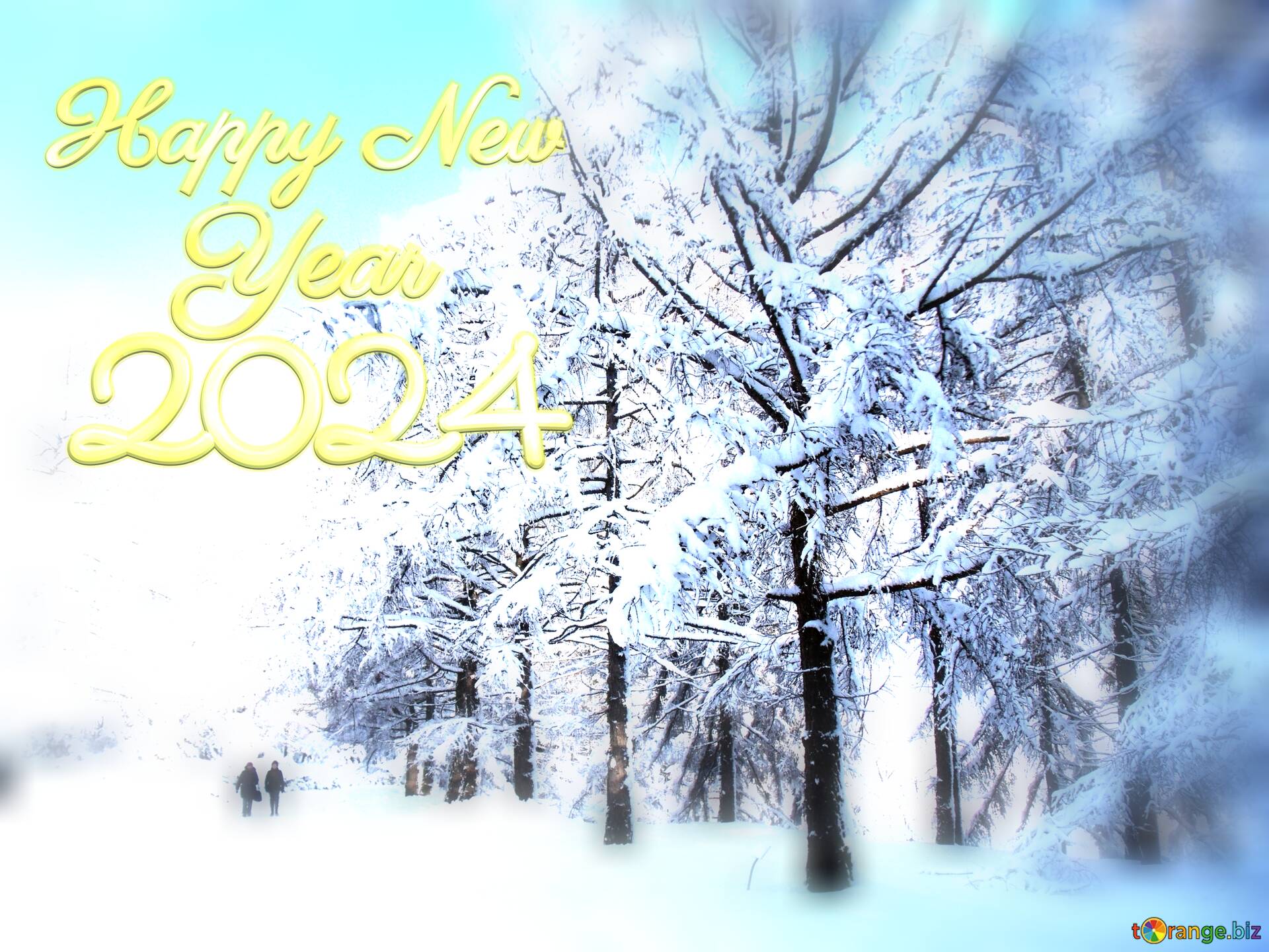 snow forest christmas card happy new year 2024 №141765