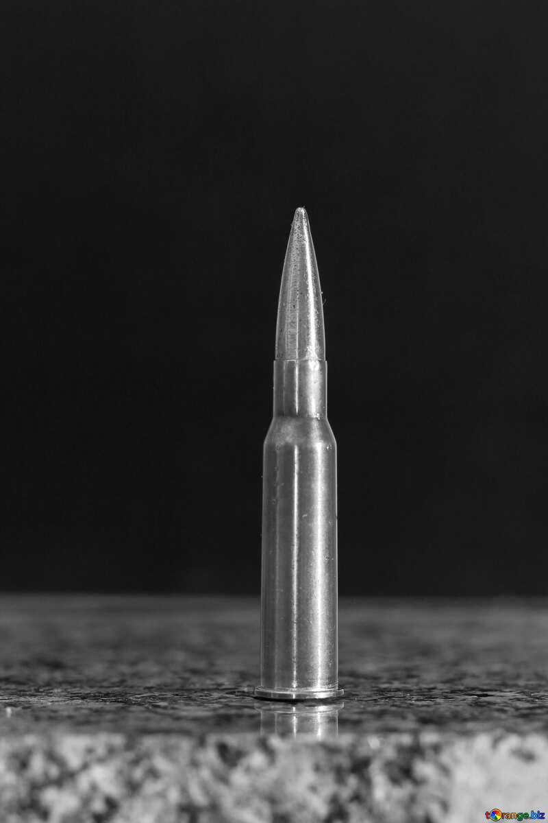 Rifle bullet cartridge black white №30467