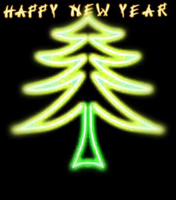 FX №143581 childrens drawing tree dark card text happy new year