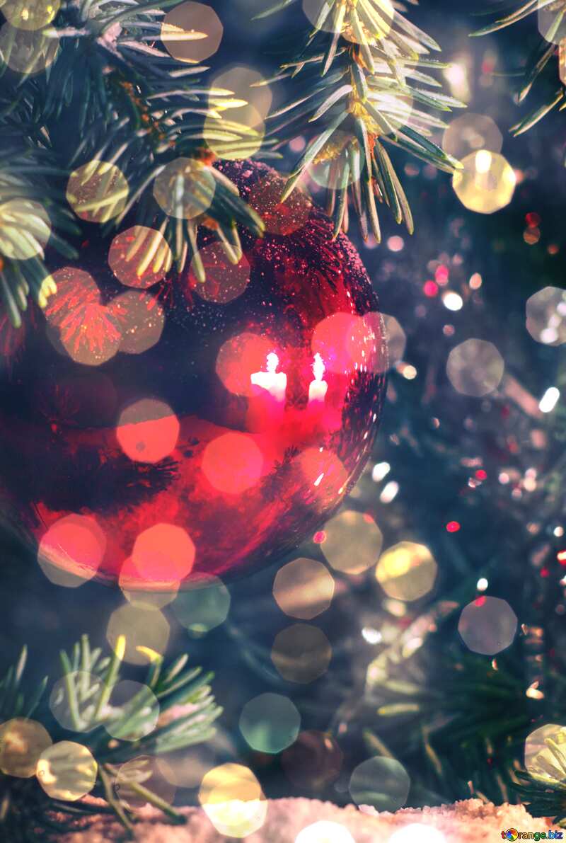 Christmas Greeting Cards bokeh  background №15353