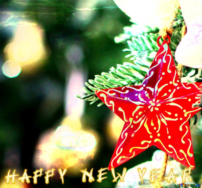 Happy new year Background with a beautiful Christmas star №47582