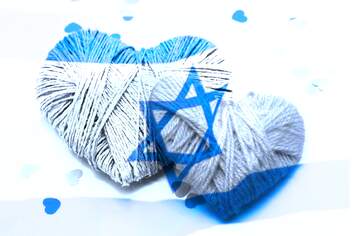 FX №146139 Hearts with Israel flag in the background