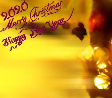FX №148460 Happy new year 2020  bokeh Christmas greetings background. Symbol husky dog.