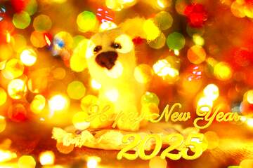 FX №148375 2024 greetings Christmas card with dog happy  new year