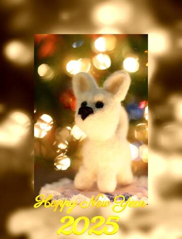 FX №148459 Happy new year 2025  greetings background. dog.