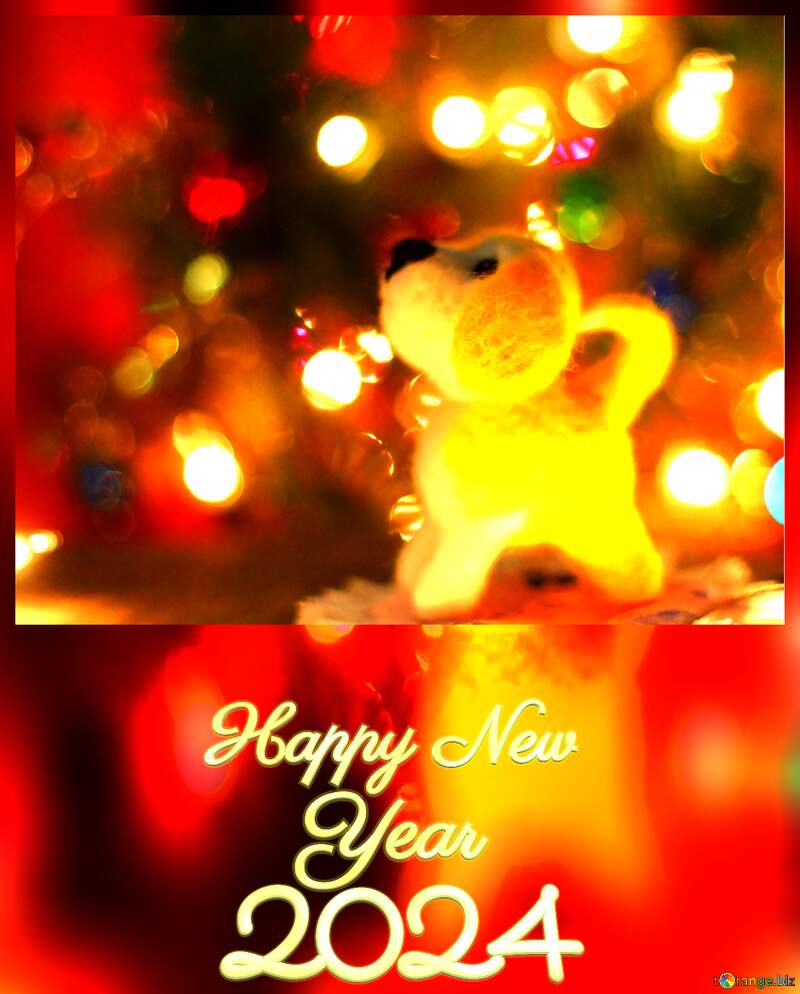 Happy new years 2024 puppy dog. Christmas greetings background. №49613
