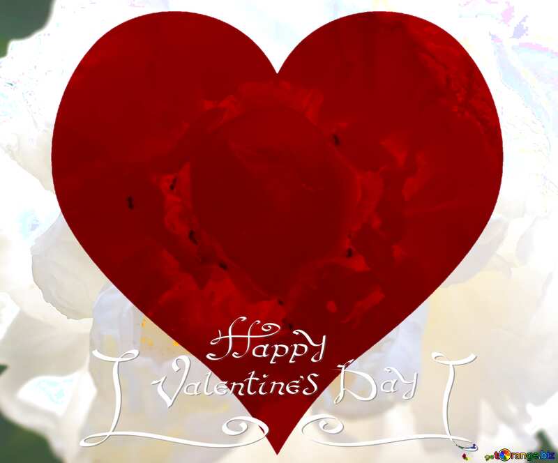 Flower Heart background Happy Valentine`s Day №32666