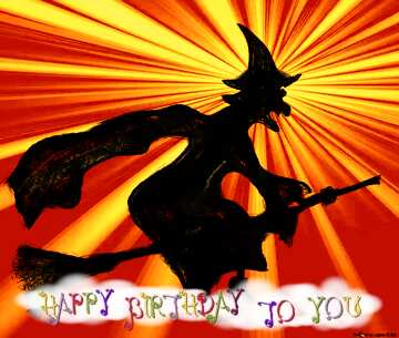 FX №152963 Card witch happy birthday