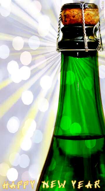 FX №153790 A champagne bottle with white flare