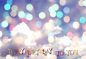 FX №155995 Sky with clouds happy birthday card bokeh  background