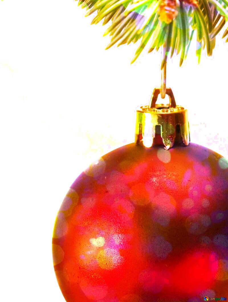 Red  ball  at new years tree. fragment №6790