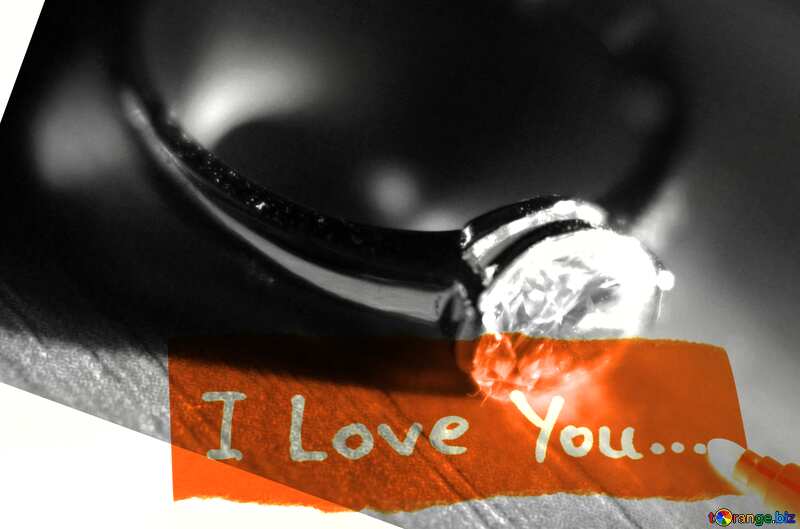  I love you diamond ring design card №18587