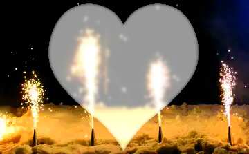 FX №159490 Ground fireworks love heart background