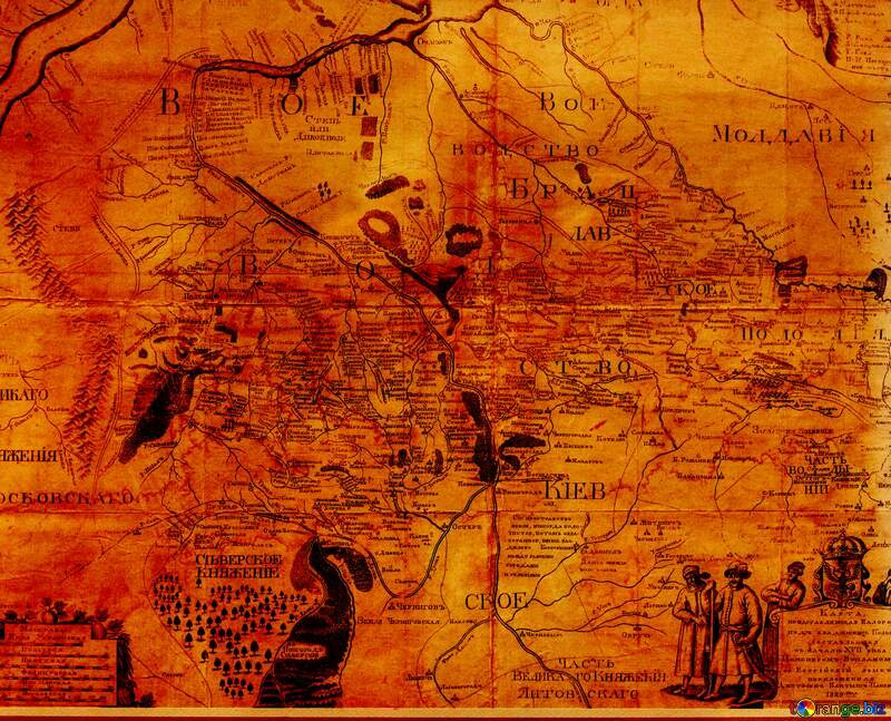 Old map of Ukraine red background №43360