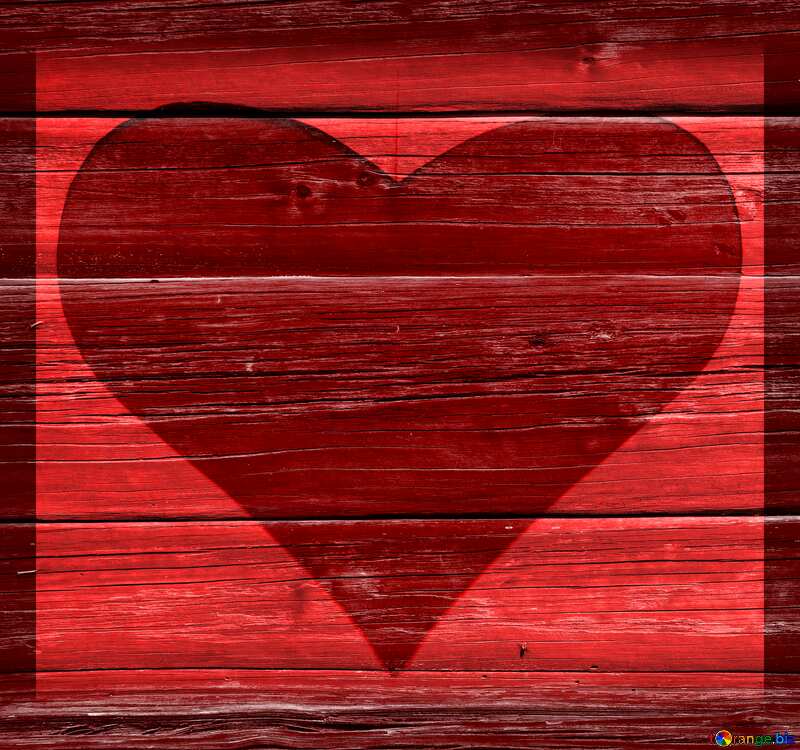wood Red heart №28672