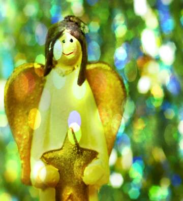 FX №164715 Angel  with  star bokeh lights overlay