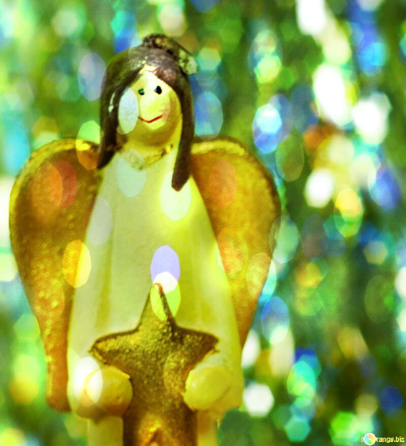 Angel  with  star bokeh lights overlay №6695