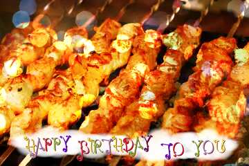 FX №166309 grill shish kebabs happy birthday card