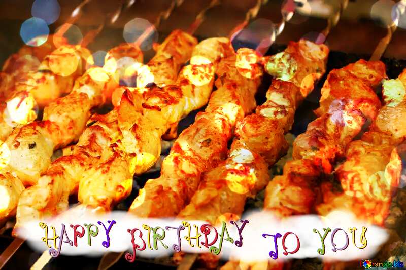 grill shish kebabs happy birthday card №42339